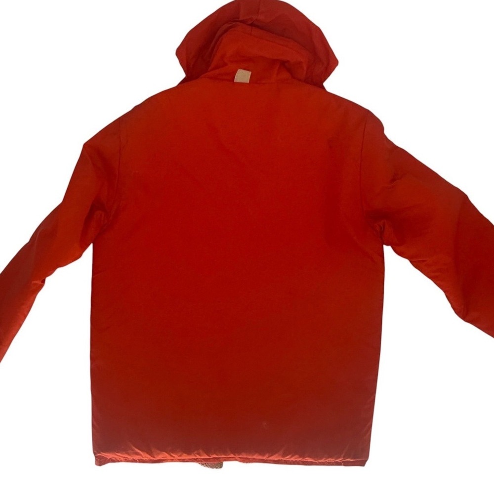 Vintage Americas Cup Sailing Jacket Red Yellow Stripe Hooded Parka Mens XL - Picture 6 of 11